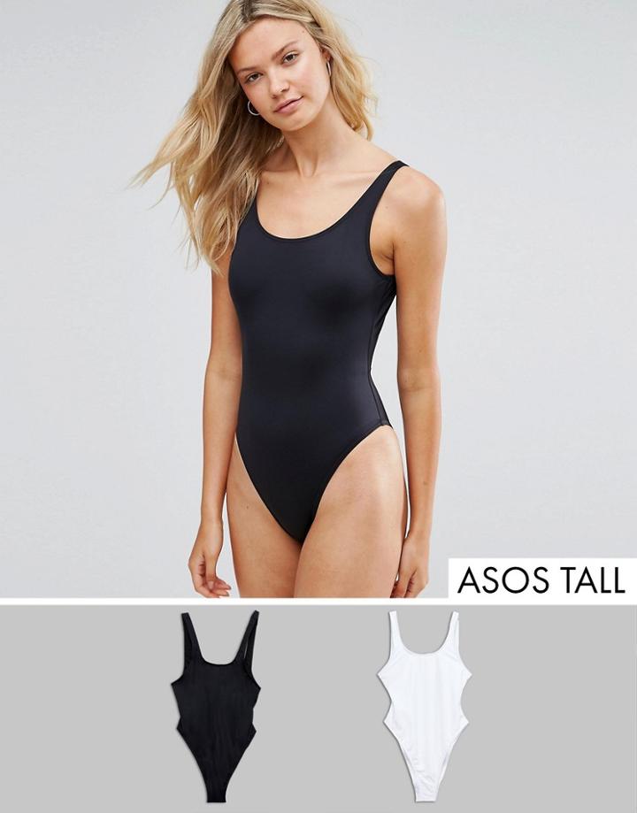 Asos Tall Scoop Front Swimsuit Multipack - Multi
