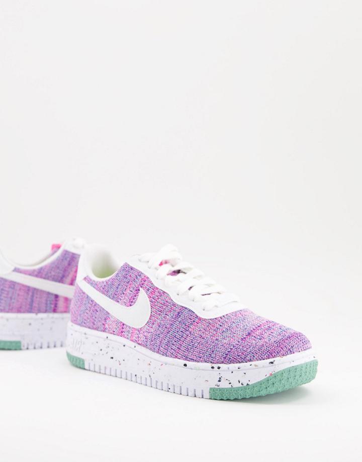 Nike Air Force 1 Crater Flyknit Move To Zero Sneakers In Purple And Blue-blues
