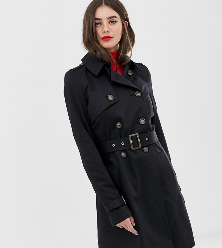 Asos Design Tall Trench Coat - Black
