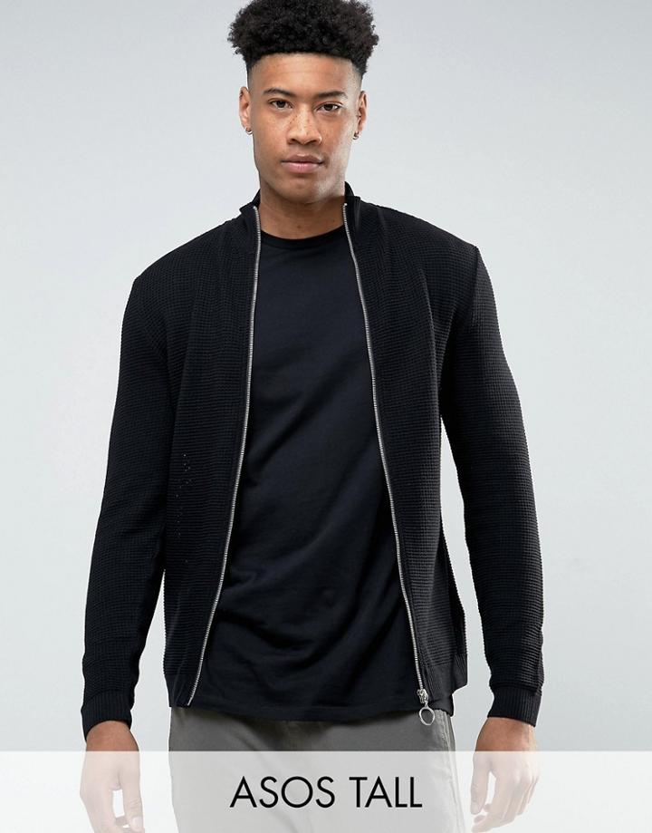 Asos Tall Mesh Track Top - Black