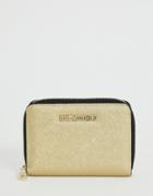 Love Moschino Signature Zip Ladies' Wallet - Gold