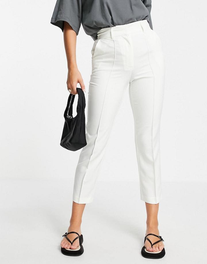 Asos Design Tailored Smart Mix & Match Cigarette Suit Pants In Ivory-white
