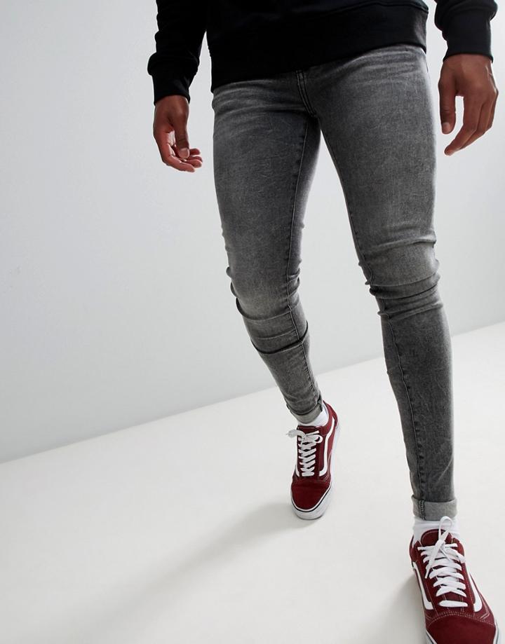 Dr Denim Leroy Super Skinny Jeans In Boulder Gray - Gray