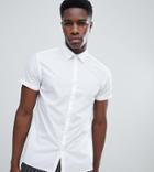 Noak Skinny Short Sleeve Smart Shirt - White