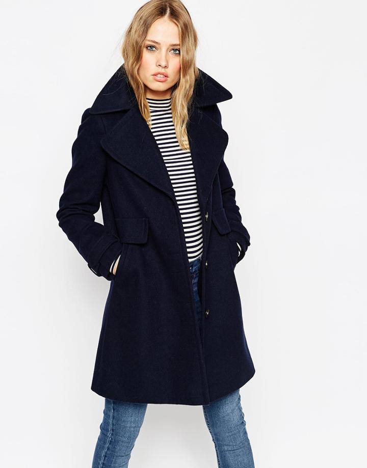 Asos Coat With 70s Collar - Tan