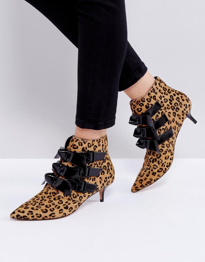 Asos Ravish Leather Bow Boots - Multi