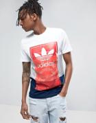 Adidas Originals T-shirt With Large Logo Print Bq3136 - White