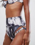 Asos Tie Dye Print Strappy High Leg Bikini Bottom - Multi