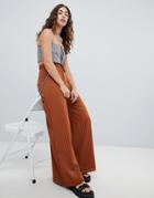The Ragged Priest Wide Leg Trousers With Chain Detail - Tan