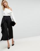 Asos Tailored Culotte With Frill Side - Black