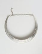 Ruby Rocks Chunky Collar Necklace - Silver