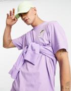 Nike Essentials+ Multi Logo T-shirt In Lilac-purple
