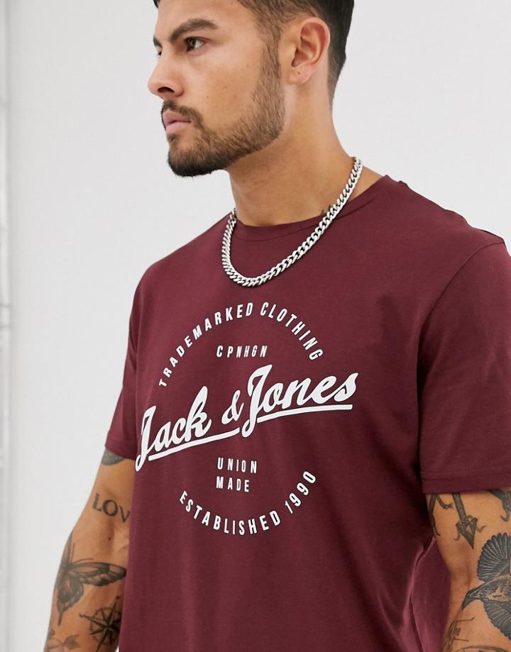 Jack & Jones Originals Round Logo T-shirt-red