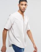 Asos Stone T-shirt With Zip Front - Stone