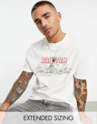 Asos Design Relaxed T-shirt In White With Arizona Outdoors Front Print