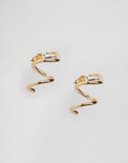 Asos Abstract Swirl Metal Earrings - Gold