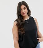 Asos Design Curve Swing Tank With Tipping In Black-multi