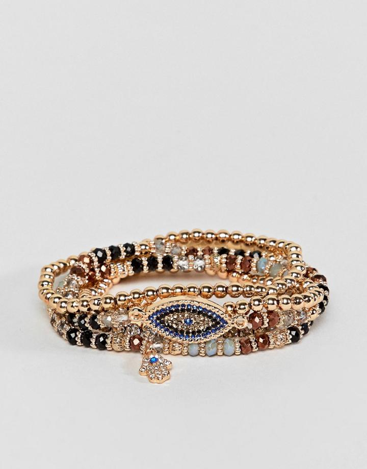 Aldo Multi Stack Beaded Bracelets - Gold