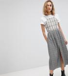 Reclaimed Vintage Inspired Mixed Check Smock Midi Dress - Multi