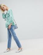 Evidnt Crop Straight Jeans-blue
