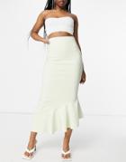 Vesper Asymmetric Maxi Skirt In Green - Part Of A Set