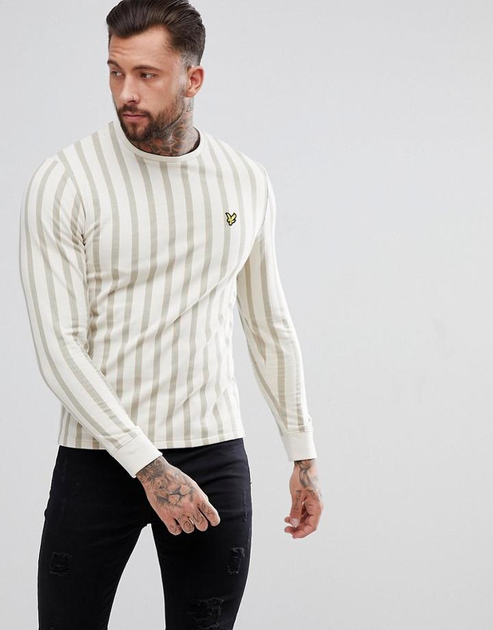 Lyle & Scott Deckchair Stripe Sweat In Cream - Beige