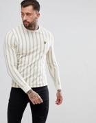 Lyle & Scott Deckchair Stripe Sweat In Cream - Beige
