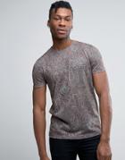 Asos T-shirt With All Over Paisley Print - Green