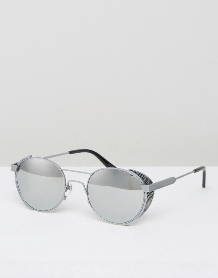 Han Kjobenhavn Round Sunglasses Outdoor Steel In Silver - Silver