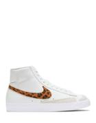 Nike Blazer Mid '77 Se Leopard Print Sneakers In White
