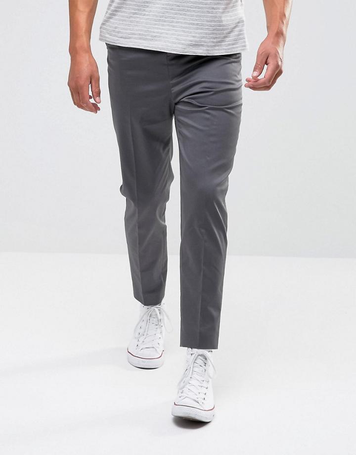 Noak Slim Leg Cropped Pant - Gray