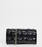 Steve Madden Btangled Woven Clutch In Black Patent