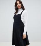 Asos Design Maternity Square Neck Mini Pinafore-black