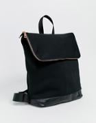 Asos Design Foldover Backpack-black