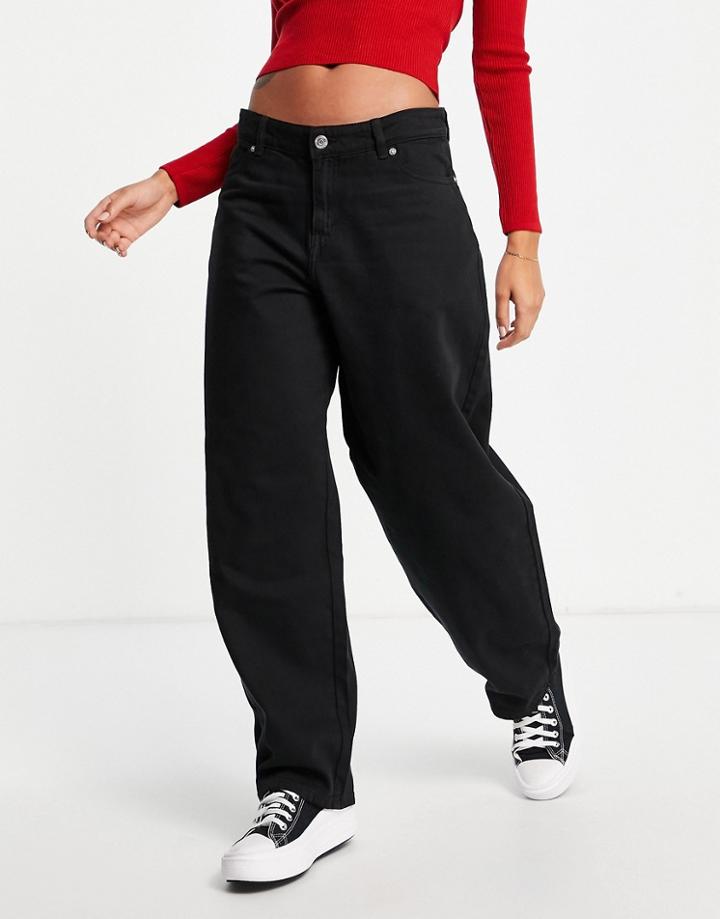 Weekday Baggy Workwear Pants In Black