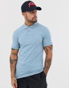 Asos Design Muscle Fit Jersey Polo In Blue - Blue
