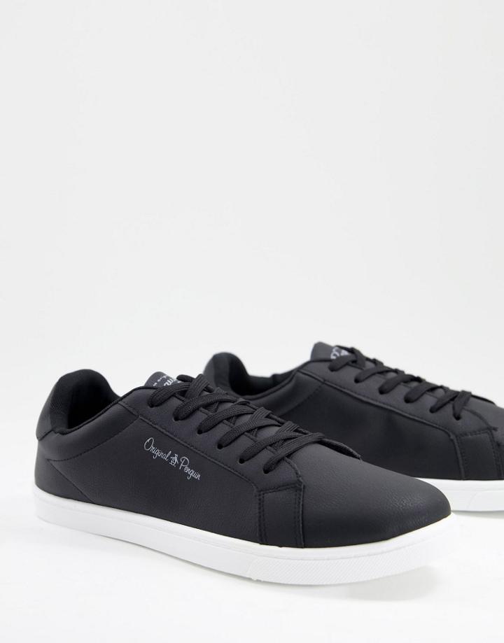 Original Penguin Minimalist Sneakers In Black/white