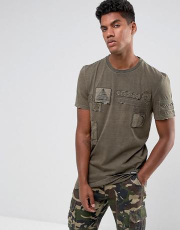 Brooklyns Own T-shirt In Brown With Patches - Brown