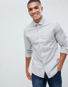 Asos Design Slim Shirt In Light Gray - Gray