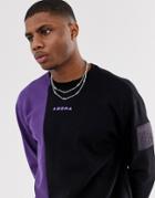 Agora Long Sleeve T-shirt With Contrast Panel And Utility Patch - Black
