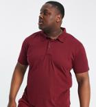 Le Breve Plus Muscle Fit Polo In Burgundy-red