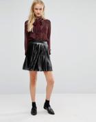 Newlily Pleated Mini Skirt - Silver