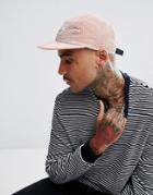 Asos 5 Panel Cap In Pink Jumbo Cord With Patch - Pink