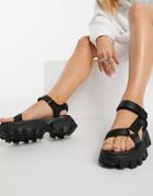 Truffle Collection Super Chunky Sporty Sandals In Black