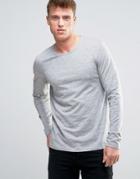Esprit Long Sleeve Top In Gray Marl - Gray
