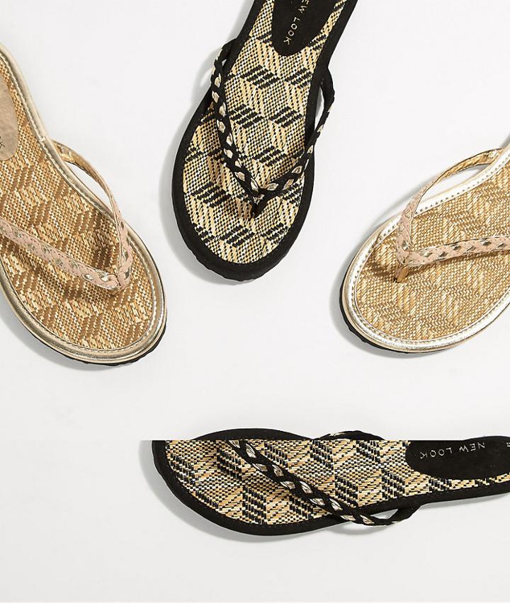 New Look 2-pack Flip Flops - Black