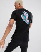 Santa Cruz T-shirt With Colored Hand Back Print In Black - Black