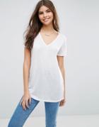 Asos Lightweight T-shirt With V Neck - White
