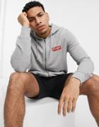 Wrangler Zip Up Hoodie In Gray-grey