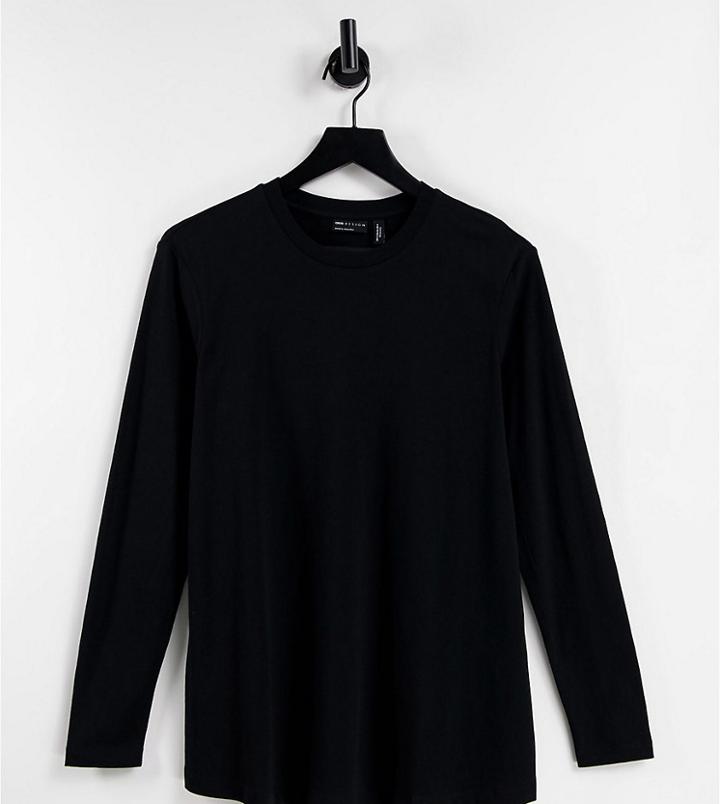 Asos Design Maternity Ultimate T-shirt With Long Sleeve In Cotton Blend In Black